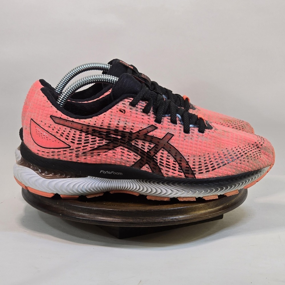 Asics Gel-Saiun Shoes Womens‎ Size 9.5 Pink Black FlyteFoam Running Sneakers